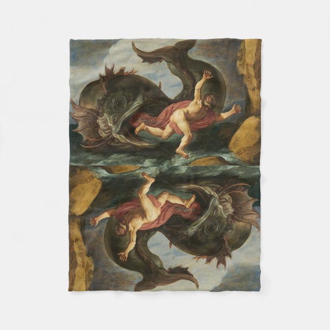 "Jonah e a Baleia", cobertor de velo (Frente)