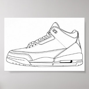Jordan 3 Coloring Poster