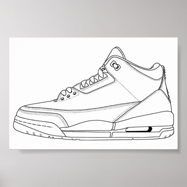 Jordan 3 Coloring Poster (Frente)
