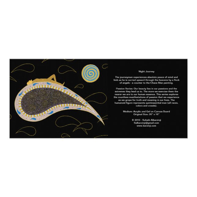 Jornada noturna e homem do caos - Cartão longo (Frente)