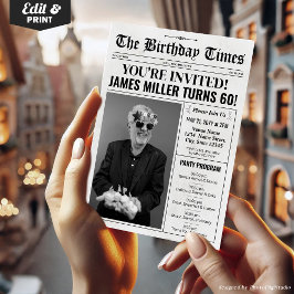 Jornal 60º Convite de aniversário e programa