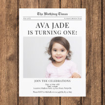 Jornal de Convite para primeiros aniversarios