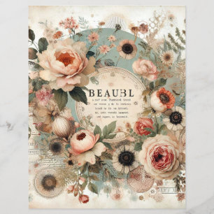 jornal de recortes de colagem shabby chic cottage