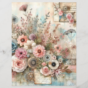 jornal de recortes de colagem shabby chic cottage