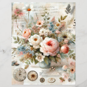 jornal de recortes de colagem shabby chic cottage 