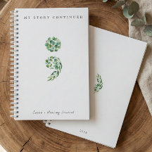 Jornal Ponto e Vírgula Verde Salvia Boho Personali