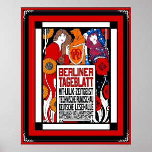 Jornal Poster Vintage Berliner Tageblatt 1899