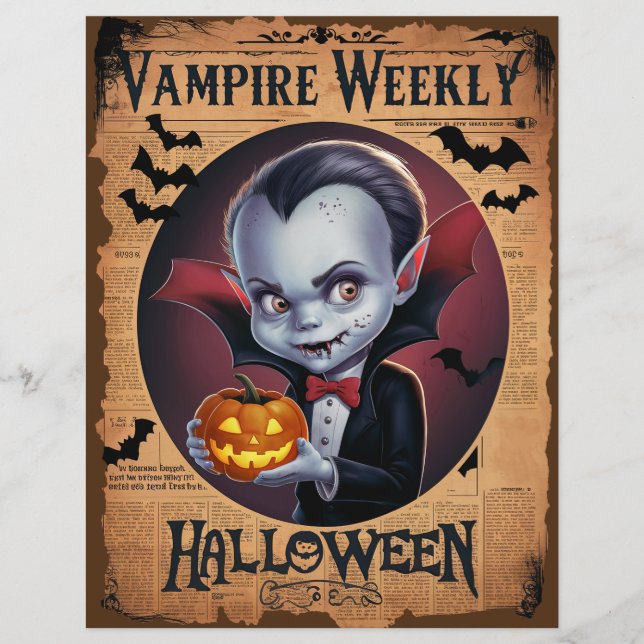 Jornal Vampiro de Vampiro de Halloween (Frente)