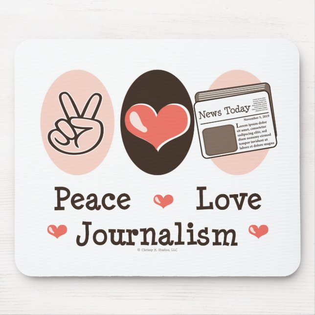 Jornalismo Mousepad do amor da paz (Frente)