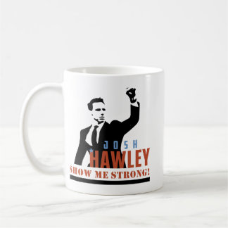 Josh Hawley me mostra uma caneca forte