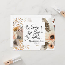 Joshua 1 9 Seja uma placa plana forte com Bíblia v