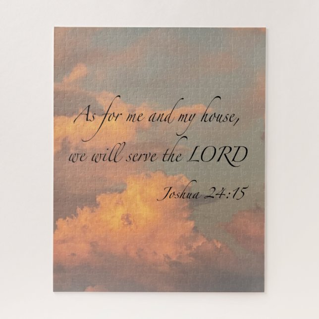 Joshua 24:15 Para mim e... Quebra-cabeça de Jigser (Vertical)