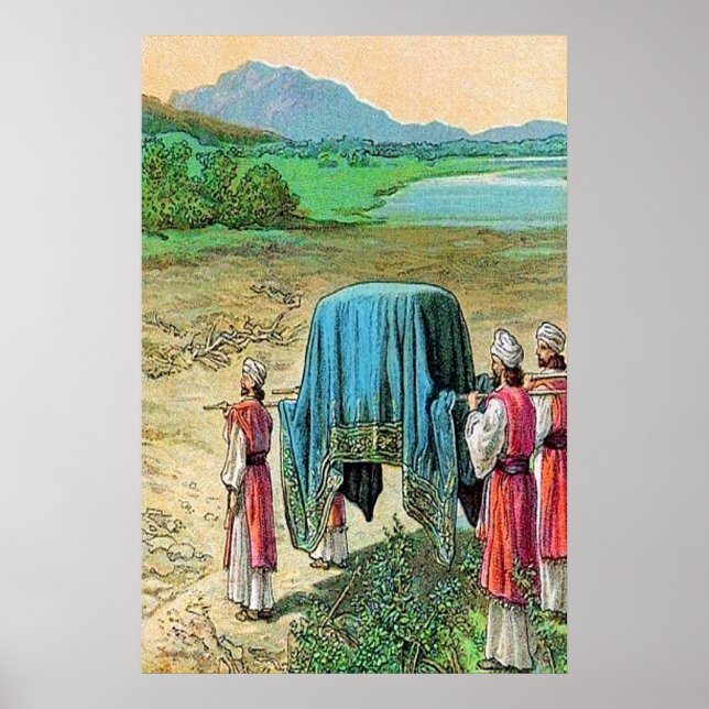 Joshua 3 Deus pára a poster do rio Jordão (Frente)