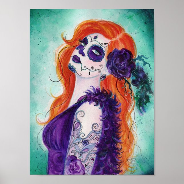 Joslyn Day of the dead poster print By Renee (Frente)