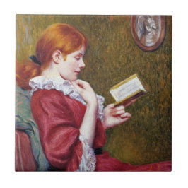 Jovem com cabelo vermelho lendo um bom livro