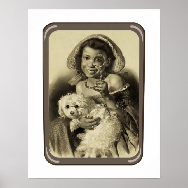 Jovem com Impressão de papoila, papel Poster (Matt (Frente)