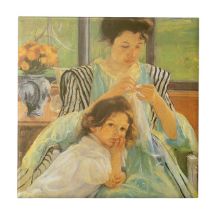Jovem Mãe Costurando de Mary Cassatt, Arte Antigo