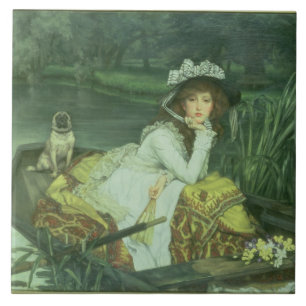 Jovem mulher de James Tissot em um barco, ou