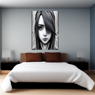 jovem negra e branca   AI Art Poster