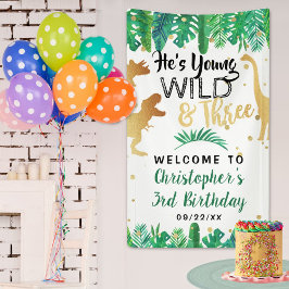 Jovem Wild & Três Dinossauros aniversário de 3 ano