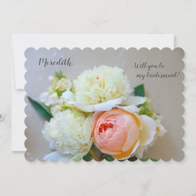 Jovens brancos, convite para madrinhas rosa rosa (Frente)