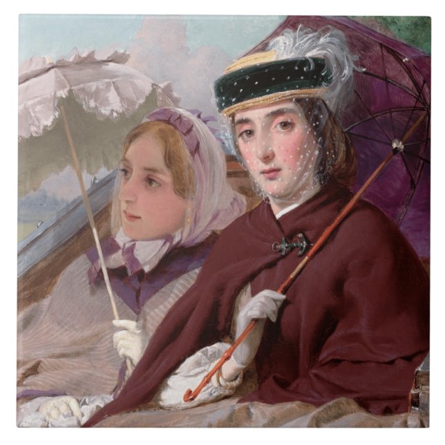 Jovens Elegantes a andar numa Carruagem (Frente)