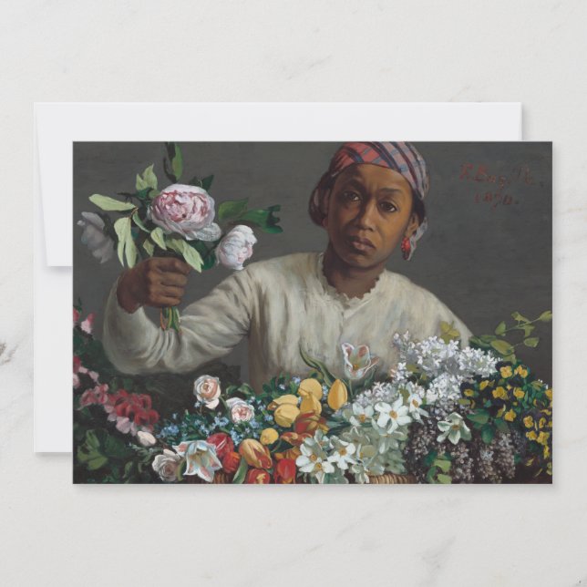 Jovens mulheres com peônias | Cartão Fré dé ric  (Frente)