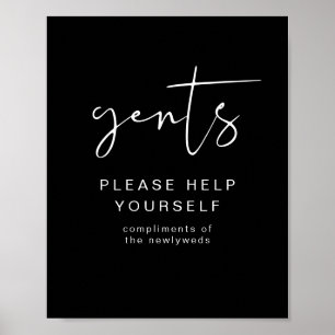 JOVI Black Edgy Gents Bathroom Toiltry Poster