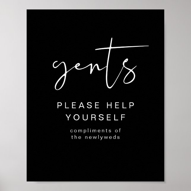 JOVI Black Edgy Gents Bathroom Toiltry Poster (Frente)