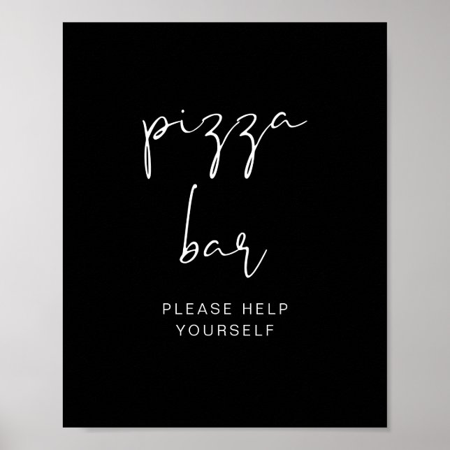 JOVI Edgy Modern Black Pizza Poster Bar (Frente)
