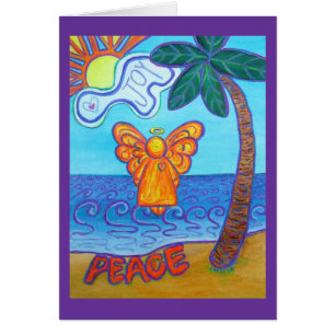 Joy and Peace Beach Angel Saudação ou Cartão de No