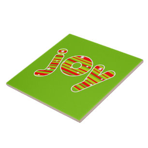 JOY at Christmas, Red & Green Stripes