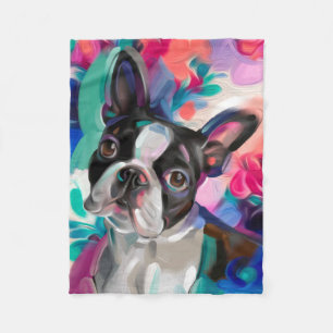 "Joy" Boston Terrier Dog Art, cobertor de artigos