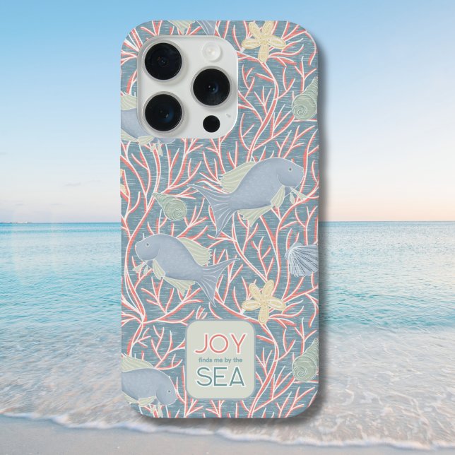 Joy Finds Me By The Sea – Boho Beach  (Modern Nautical "Joy Finds Me By The Sea" Phone Case)