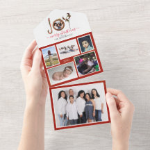 Joy fotos personalizadas da família Cartão de Nata