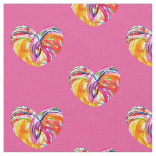 Joy Hearts Rainbow Material de Arte Tecido