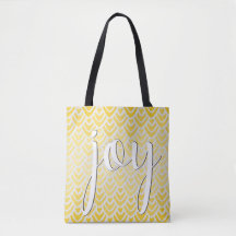 Joy Inspirational Quote Tote Amarelo Cheerful