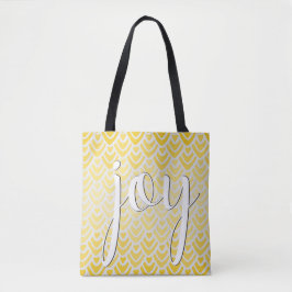 Joy Inspirational Quote Tote Amarelo Cheerful