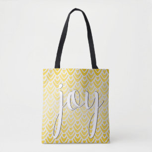 Joy Inspirational Quote Tote Amarelo Cheerful