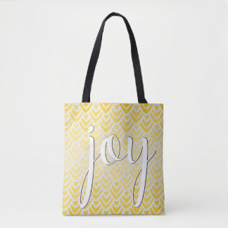 Joy Inspirational Quote Tote Amarelo Cheerful