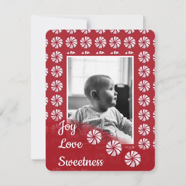 Joy Love e Sweet Cartão de Natal (Frente)