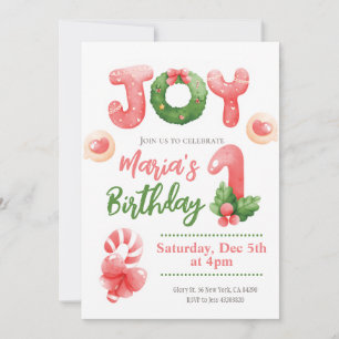 Joy Natal Winter Kids primeiro aniversario Convite