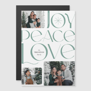 Joy Peace Love Holiday Magnético Cartão com fotos