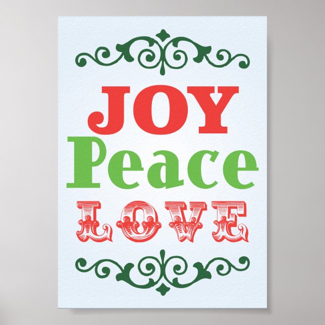 Joy Peace Love Poster (Frente)