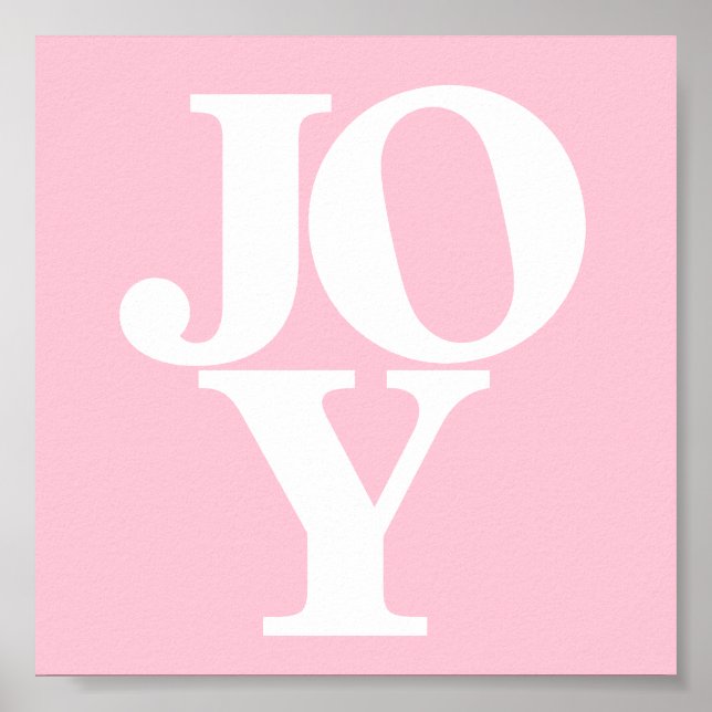 Joy pink, poster de berçário de palavras tipográfi (Frente)