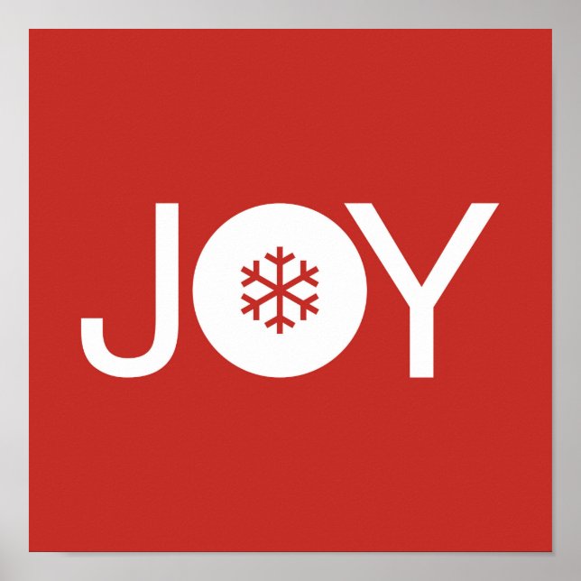Joy Red Christmas Poster (Frente)