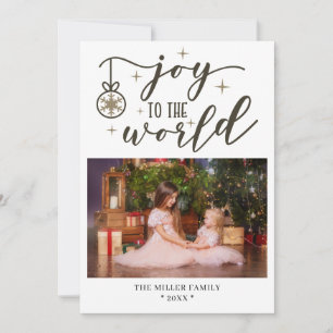 Joy To The World Christmas Photo Personalized Name
