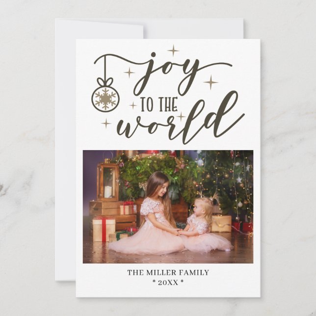 Joy To The World Christmas Photo Personalized Name (Frente)