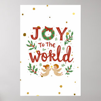 Joy To The World Christmas Poster Wall Art