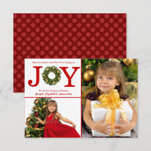 Joy Wreath 2 Fotos Pontos Vermelhos - Cartão de N